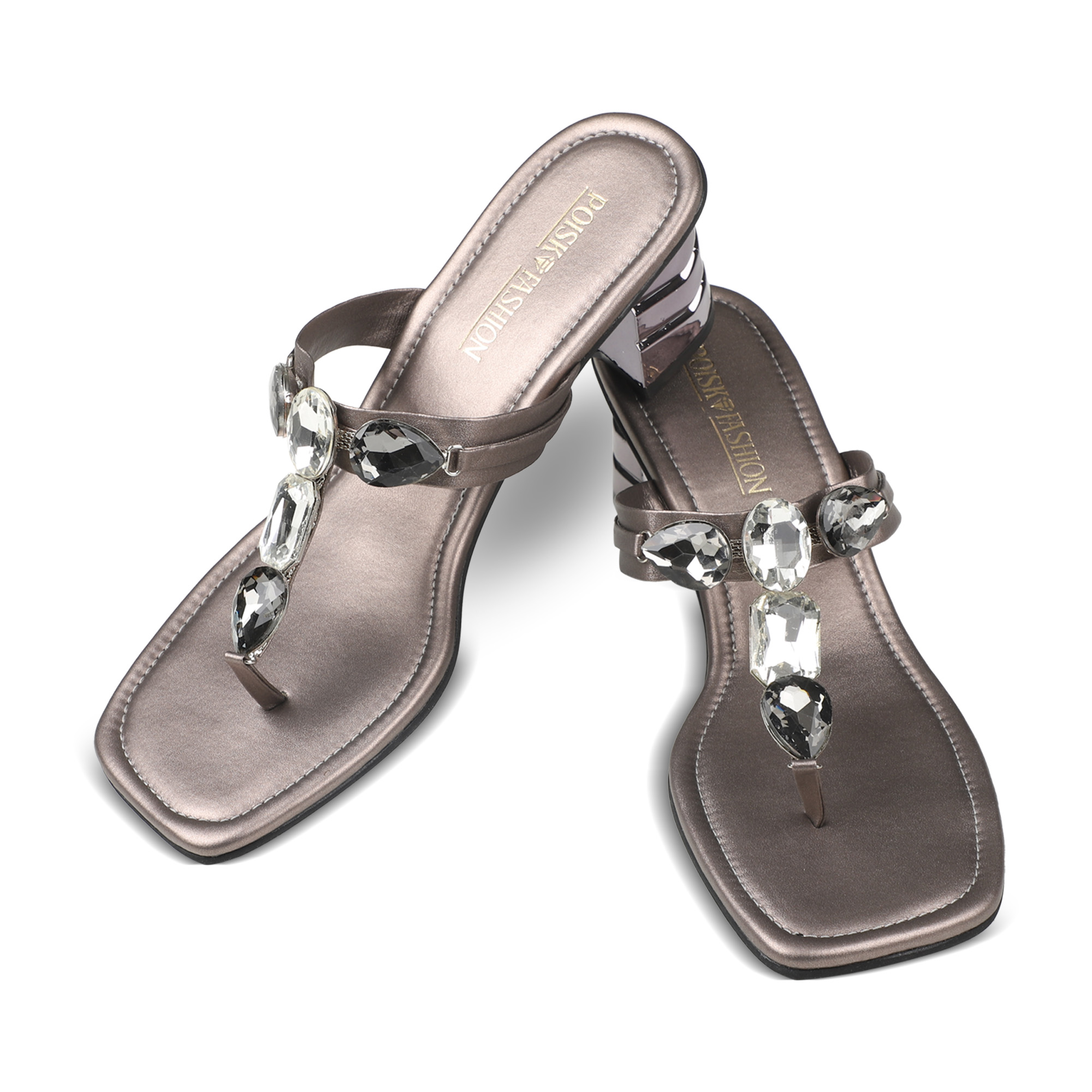 Buy Rocia Antique Gold Women Diamond T-strap Flat Sandals Online at Regal  Shoes | 8445047